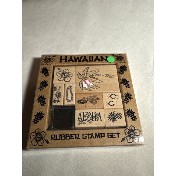 Hawaiian Rubber Stamp Set 9 PCS All Night Media Brand New Craft - Picture 1 of 2